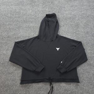 Under Armour Hoodie Womens XS Black Project Rock Terry Performance‎ Gym Workout